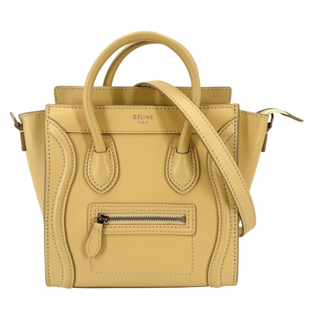 Celine Women's Luggage Nano Shopper Handbag Shoulder Bag Crossbody CELINE Lea...